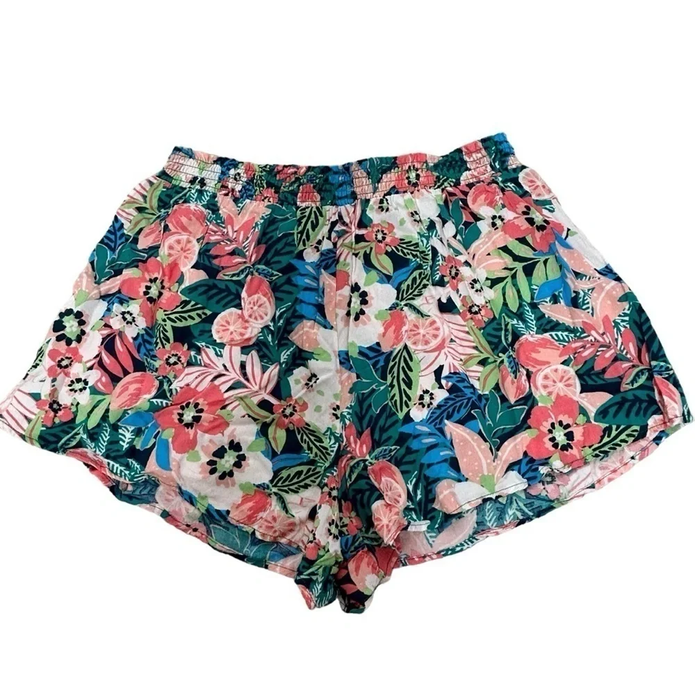 Love & Piece Collective Tropical Print Rayon Shorts NWOT